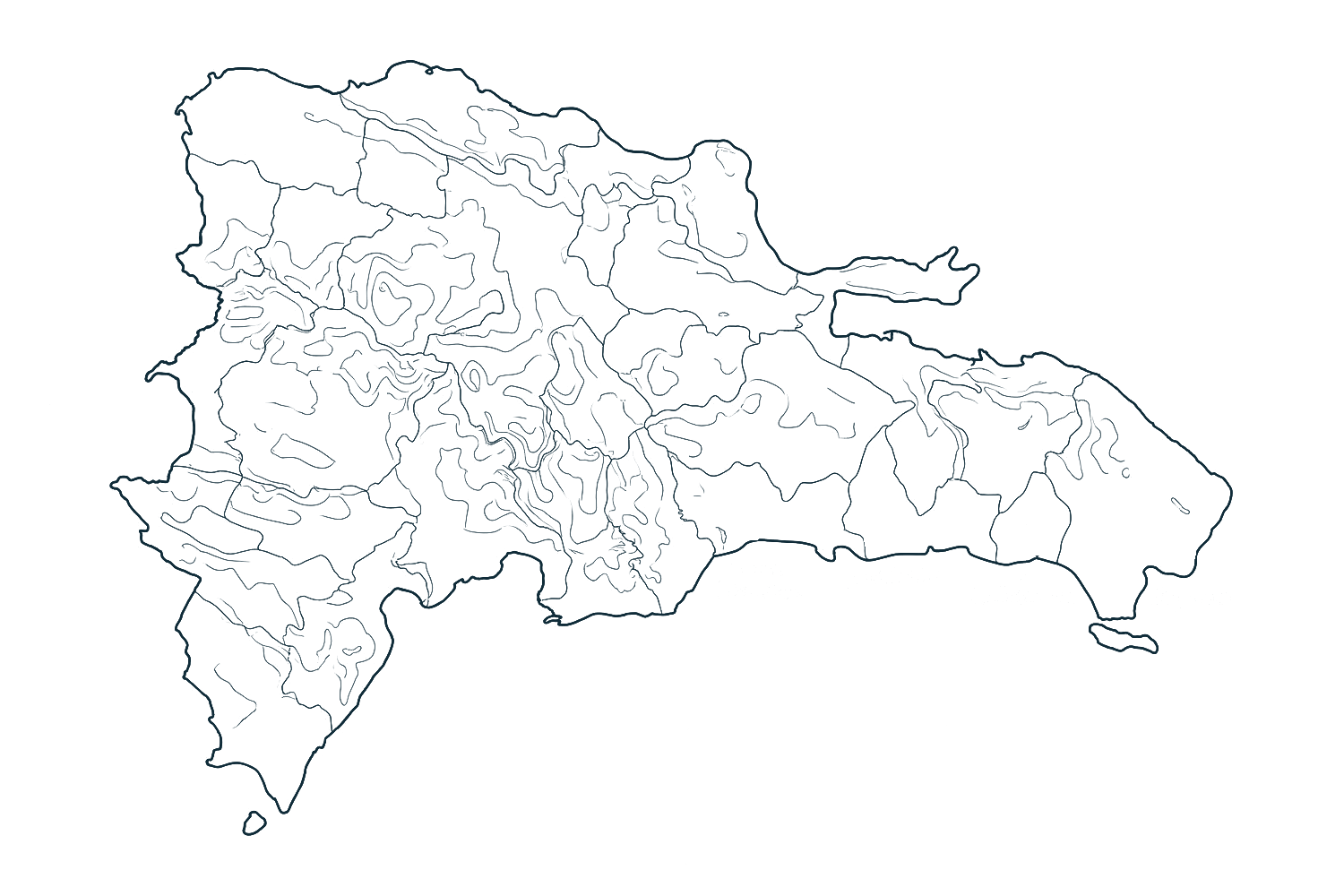 Map of the Dominican Republic with Hotel Collection International’s seven destinations